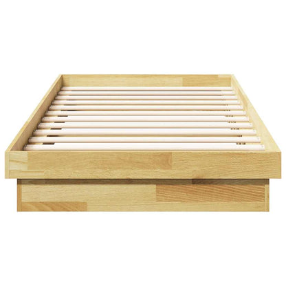 Solid Oak Wood Bed Frame 75x190 cm - No Mattress Included