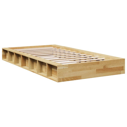Solid Oak Bed Frame 100x200 cm - No Mattress Included