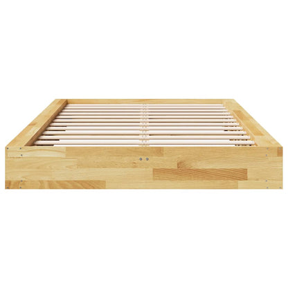 Bed Frame without Mattress 120x200 cm Solid Wood Oak