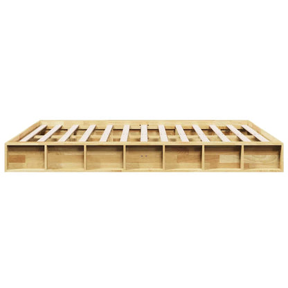 Solid Oak Wood Bed Frame 140x200 cm - Mattress Not Included