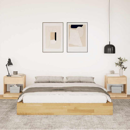 Solid Oak Wood Bed Frame 160x200 cm - No Mattress Included