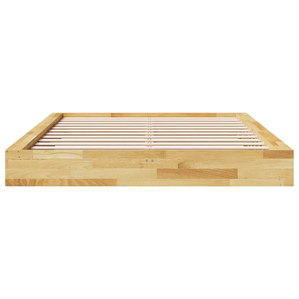 Solid Oak Wood Bed Frame 160x200 cm - No Mattress Included
