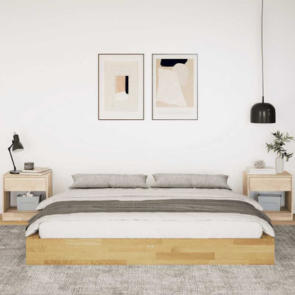 Solid Oak Wood Bed Frame 180x200 cm - No Mattress Included
