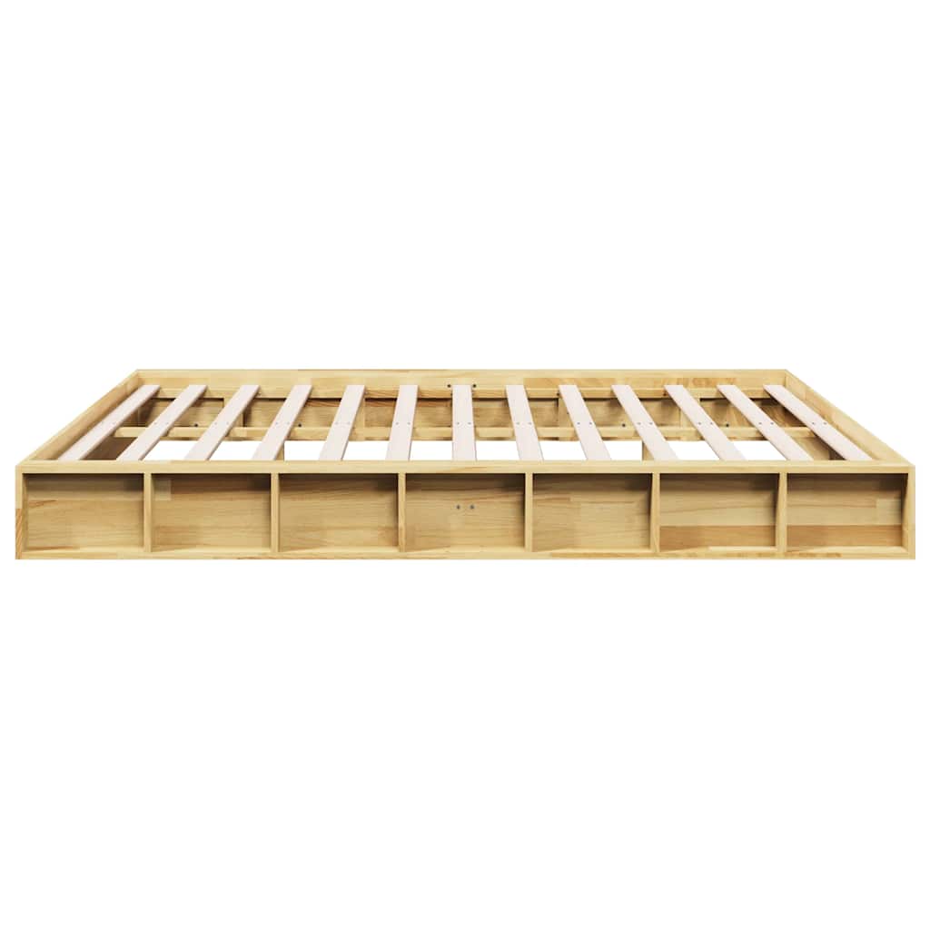 Solid Oak Bed Frame 200x200 cm - Elegant Wooden Finish