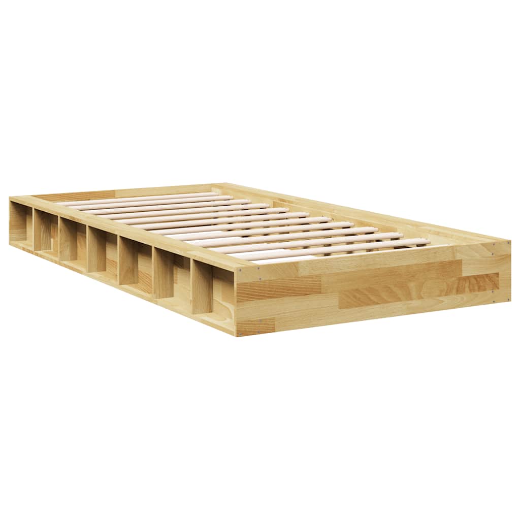 Solid Oak Bed Frame 75x190 cm - No Mattress Included