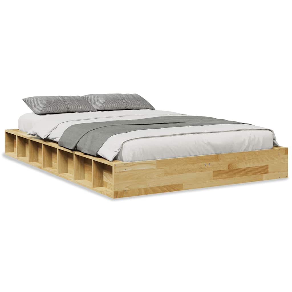 Solid Oak Bed Frame 120x190 cm - No Mattress Included