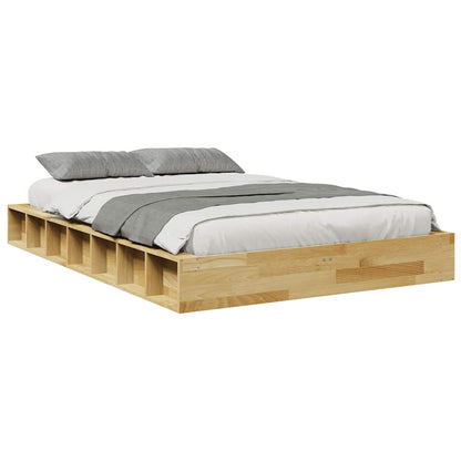 Solid Oak Bed Frame 120x190 cm - No Mattress Included