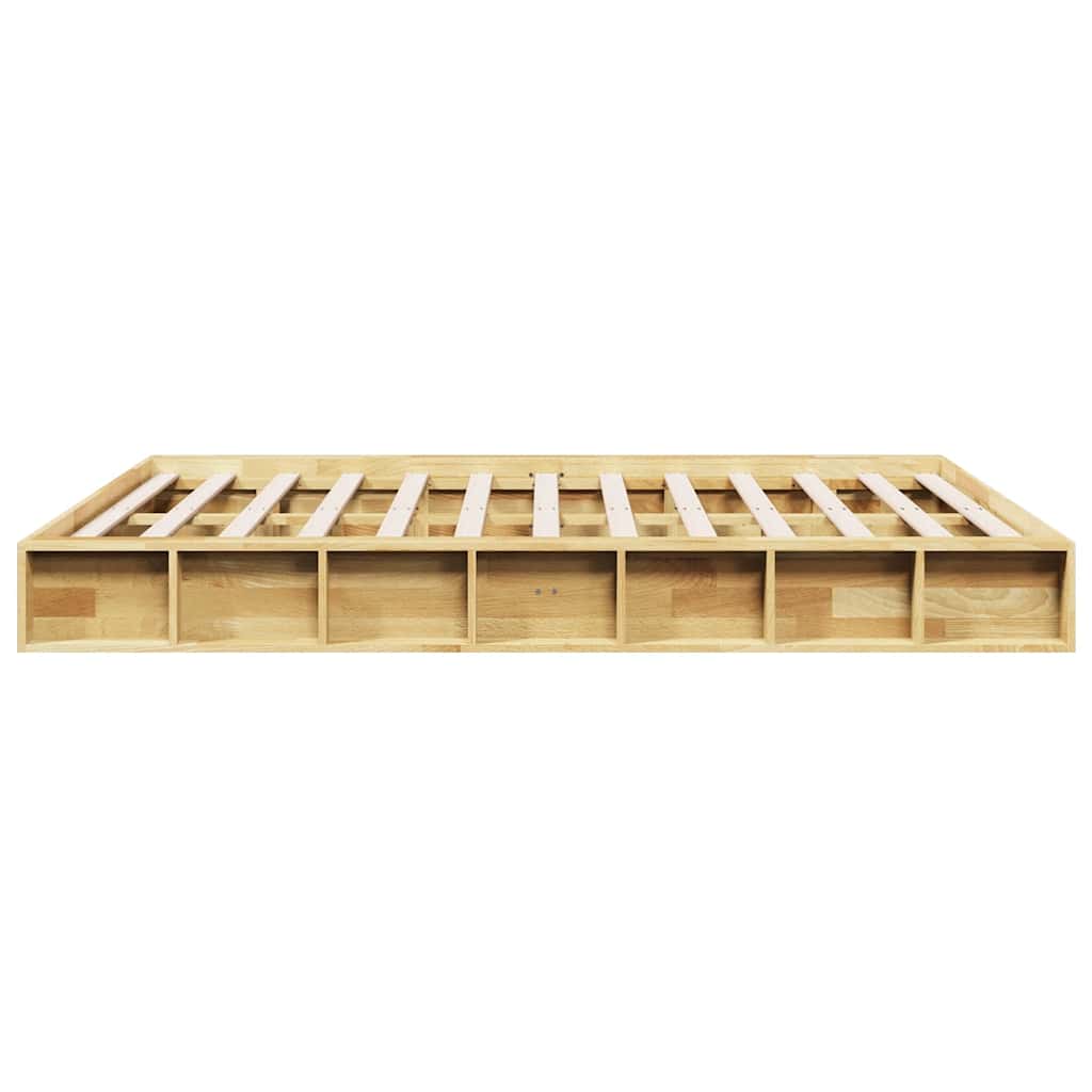 Solid Oak Wood Bed Frame 135x190 cm - No Mattress Included