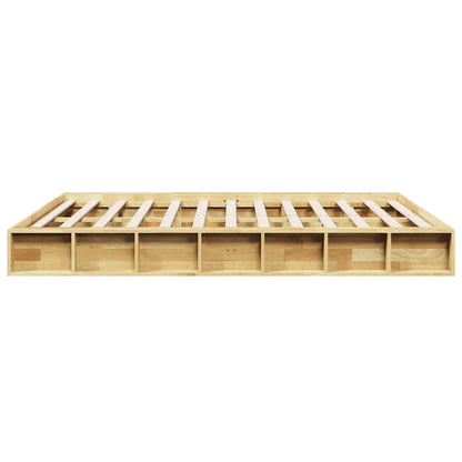 Solid Oak Wood Bed Frame 135x190 cm - No Mattress Included