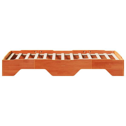 Bed Frame No Mattress Stackable Wax Brown 80x200 cm Solid Wood