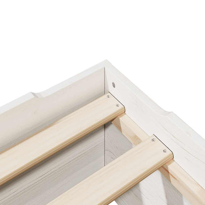 Bed Frame No Mattress Stackable White 75x190 cm Small Single Solid Wood