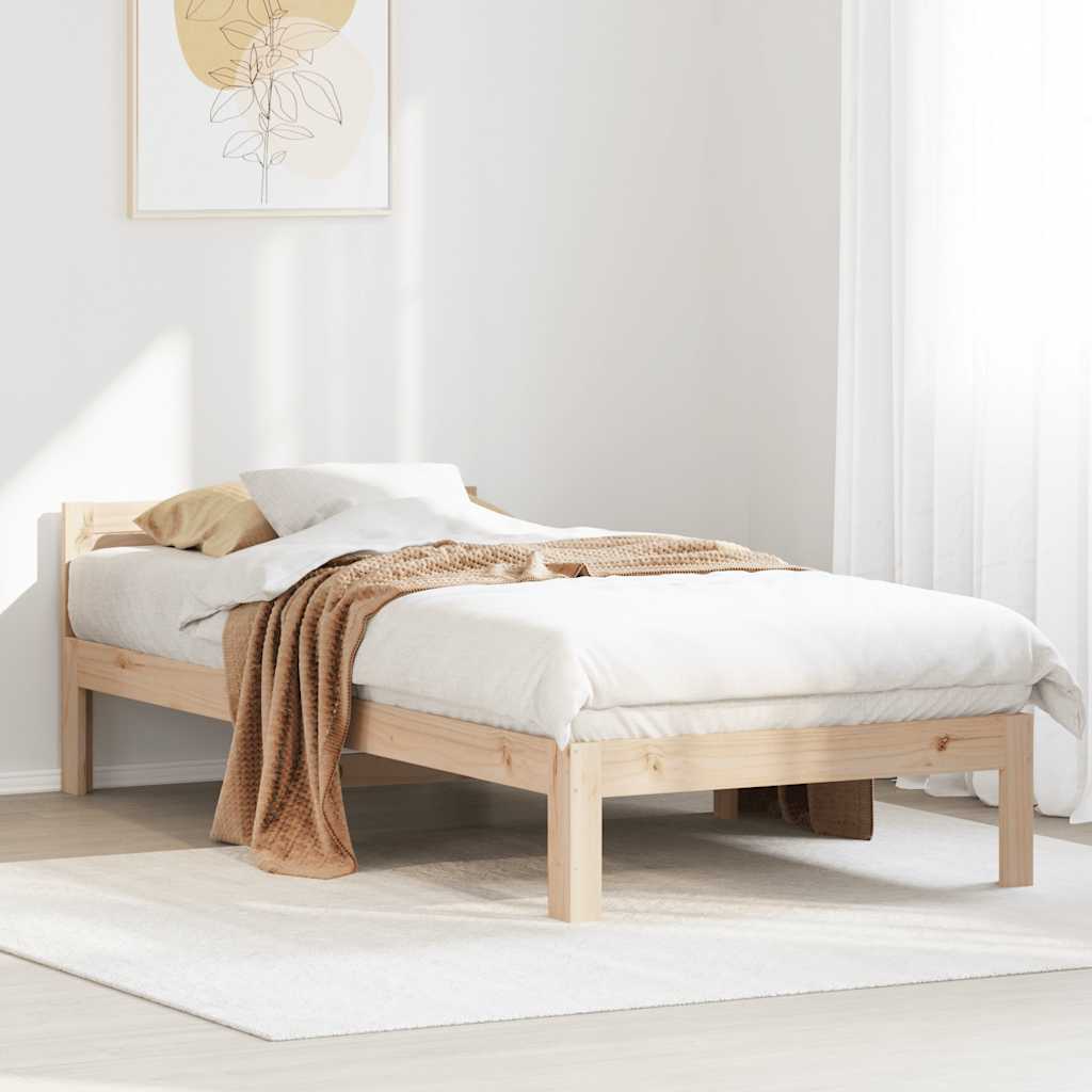 Bed Frame without Mattress 80x200 cm Solid Wood Pine
