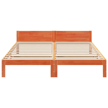 Bed Frame without Mattress Wax Brown 160x200 cm Solid Wood Pine