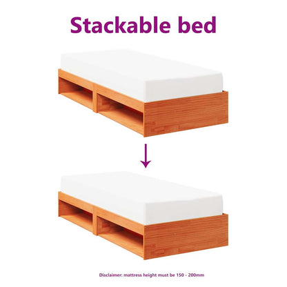 Day Bed without Mattress Wax Brown 100x200 cm Solid Wood Pine