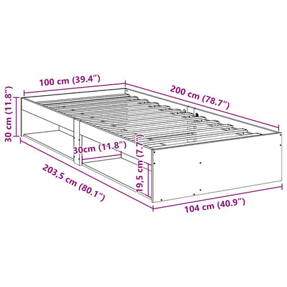 Day Bed without Mattress Wax Brown 100x200 cm Solid Wood Pine