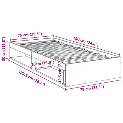 Day Bed without Mattress 75x190 cm Solid Wood Pine