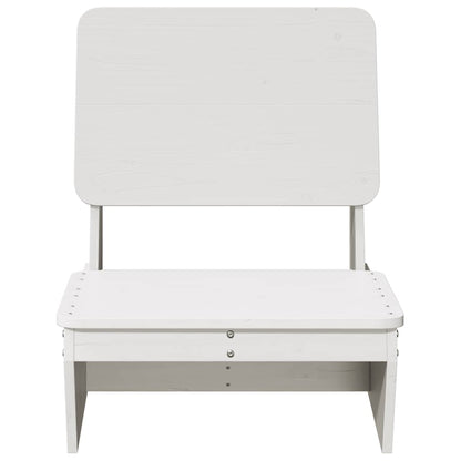 White Garden Chair - 60x64x70.5 cm Solid Pine Wood