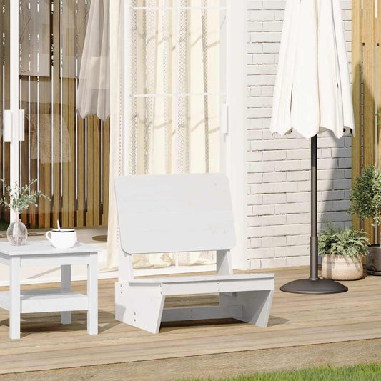 White Garden Chair - 60x64x70.5 cm Solid Pine Wood