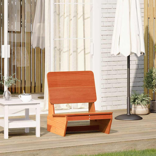 Solid Wood Pine Garden Chair, Wax Brown, 60x64x70.5 cm