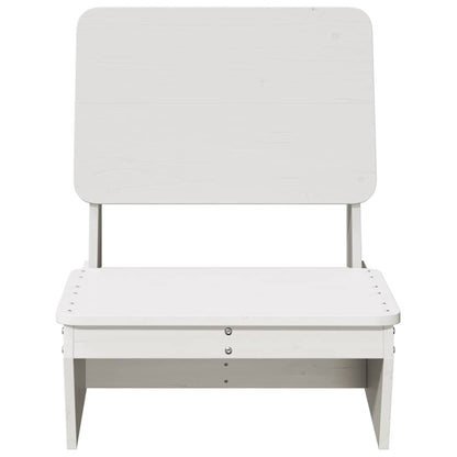 White Solid Pine Garden Chairs Set of 2 - 60x64x70.5 cm