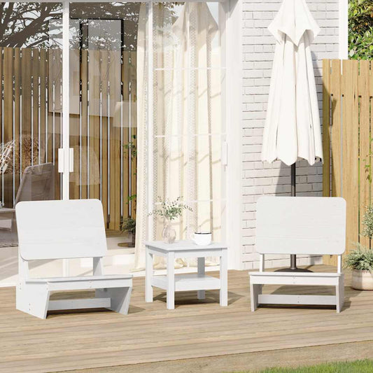 White Solid Pine Garden Chairs Set of 2 - 60x64x70.5 cm