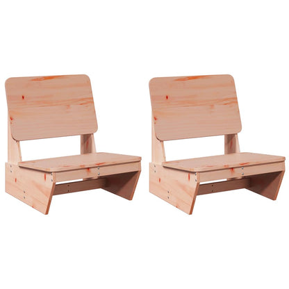 Solid Wood Douglas Garden Chairs Set - 2 Pcs, 60x64x70.5 cm
