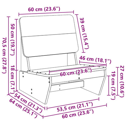 Solid Wood Douglas Garden Chairs Set - 2 Pcs, 60x64x70.5 cm