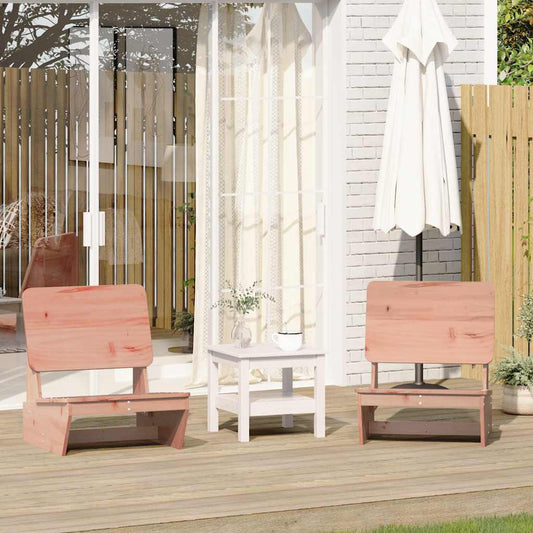 Solid Wood Douglas Garden Chairs Set - 2 Pcs, 60x64x70.5 cm