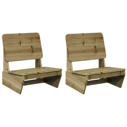 Set of 2 Pine Wood Garden Chairs - 60x64x70.5 cm, Weather-Resistant