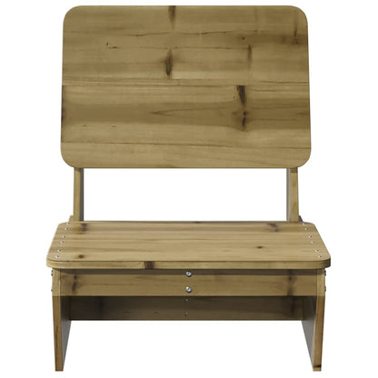Set of 2 Pine Wood Garden Chairs - 60x64x70.5 cm, Weather-Resistant