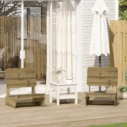 Set of 2 Pine Wood Garden Chairs - 60x64x70.5 cm, Weather-Resistant