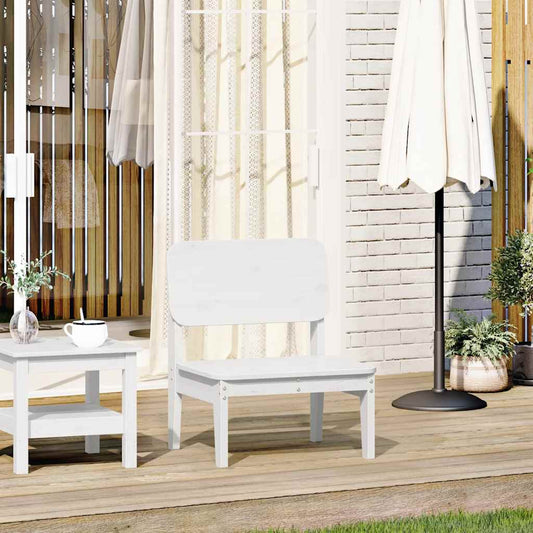 White Solid Pine Garden Chair 60x52.5x72 cm - Elegant Outdoor Seating