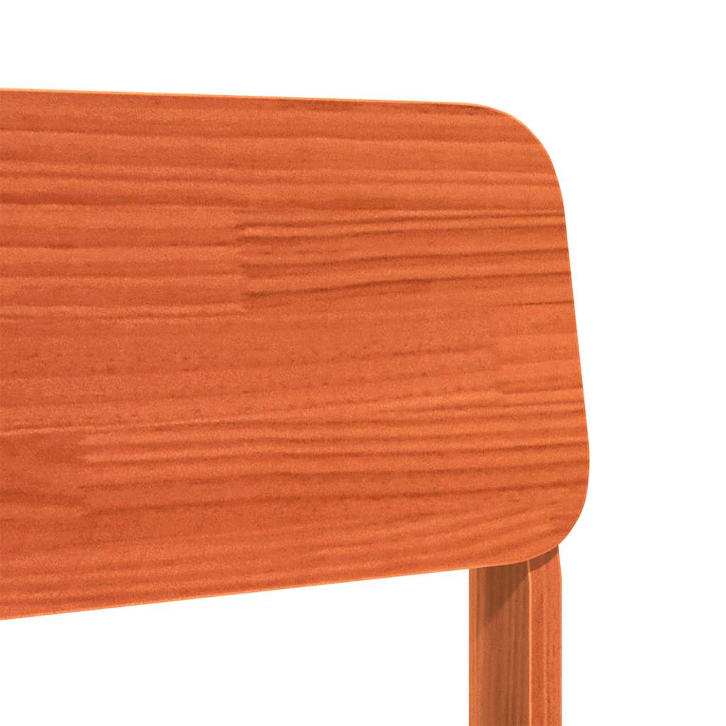 Solid Wood Pine Garden Chair, Wax Brown 60x52.5x72 cm