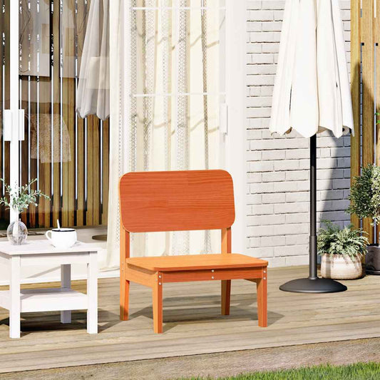 Solid Wood Pine Garden Chair, Wax Brown 60x52.5x72 cm