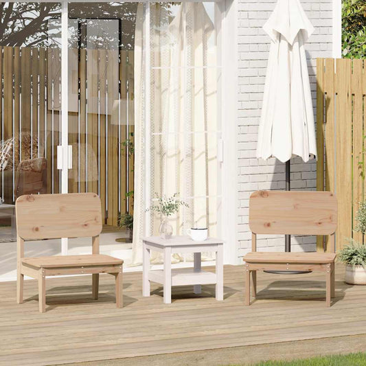 Solid Wood Pine Garden Chairs Set, 2 pcs, 60x52.5x72 cm