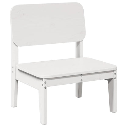Set of 2 Solid Pine Wood Garden Chairs, White, 60x52.5x72 cm