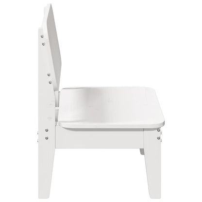 Set of 2 Solid Pine Wood Garden Chairs, White, 60x52.5x72 cm