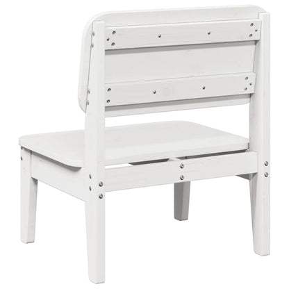 Set of 2 Solid Pine Wood Garden Chairs, White, 60x52.5x72 cm