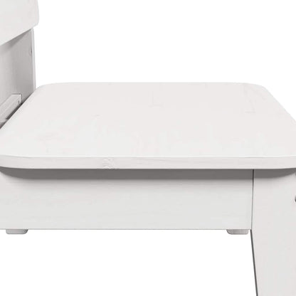 Set of 2 Solid Pine Wood Garden Chairs, White, 60x52.5x72 cm