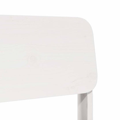 Set of 2 Solid Pine Wood Garden Chairs, White, 60x52.5x72 cm