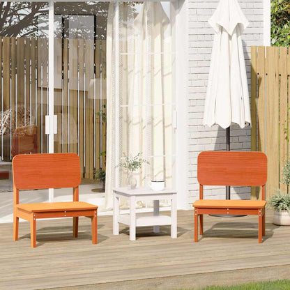 Solid Pine Wood Garden Chairs 2 pcs, Wax Brown, 60x52.5x72 cm