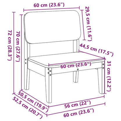 Solid Wood Douglas Garden Chairs, 2-Piece Set, 60x52.5x72 cm