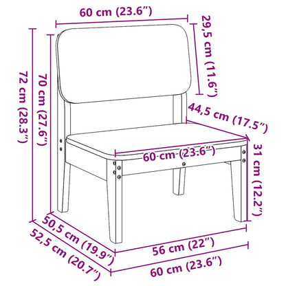 2-Piece Garden Chairs Set, Pine Wood, 60x52.5x72 cm, Impregnated