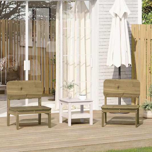 2-Piece Garden Chairs Set, Pine Wood, 60x52.5x72 cm, Impregnated