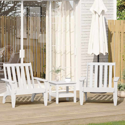 White Solid Pine Garden Adirondack Chairs Set 2 pcs (75x77x77 cm)