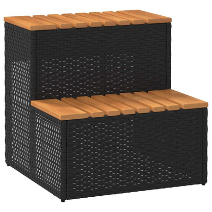 Hot Tub Step Poly Rattan And Solid Acacia