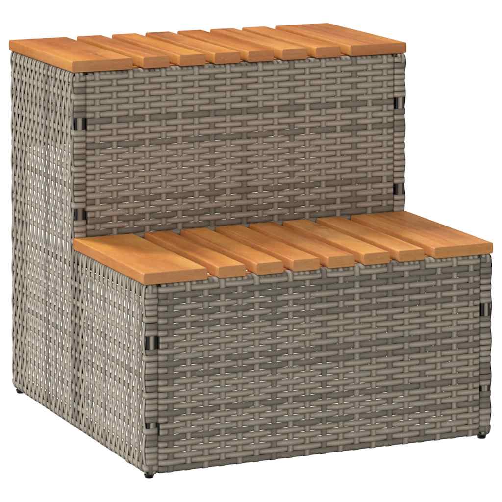 Hot Tub Step Poly Rattan And Solid Acacia