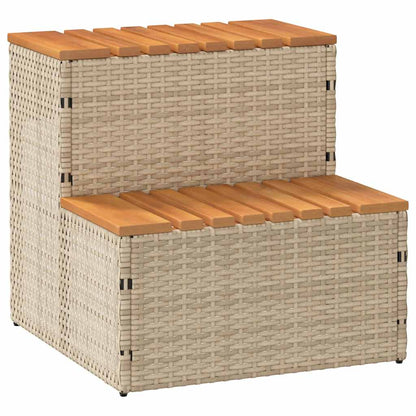 Hot Tub Step Poly Rattan And Solid Acacia