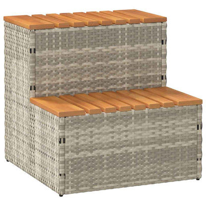 Hot Tub Step Poly Rattan And Solid Acacia