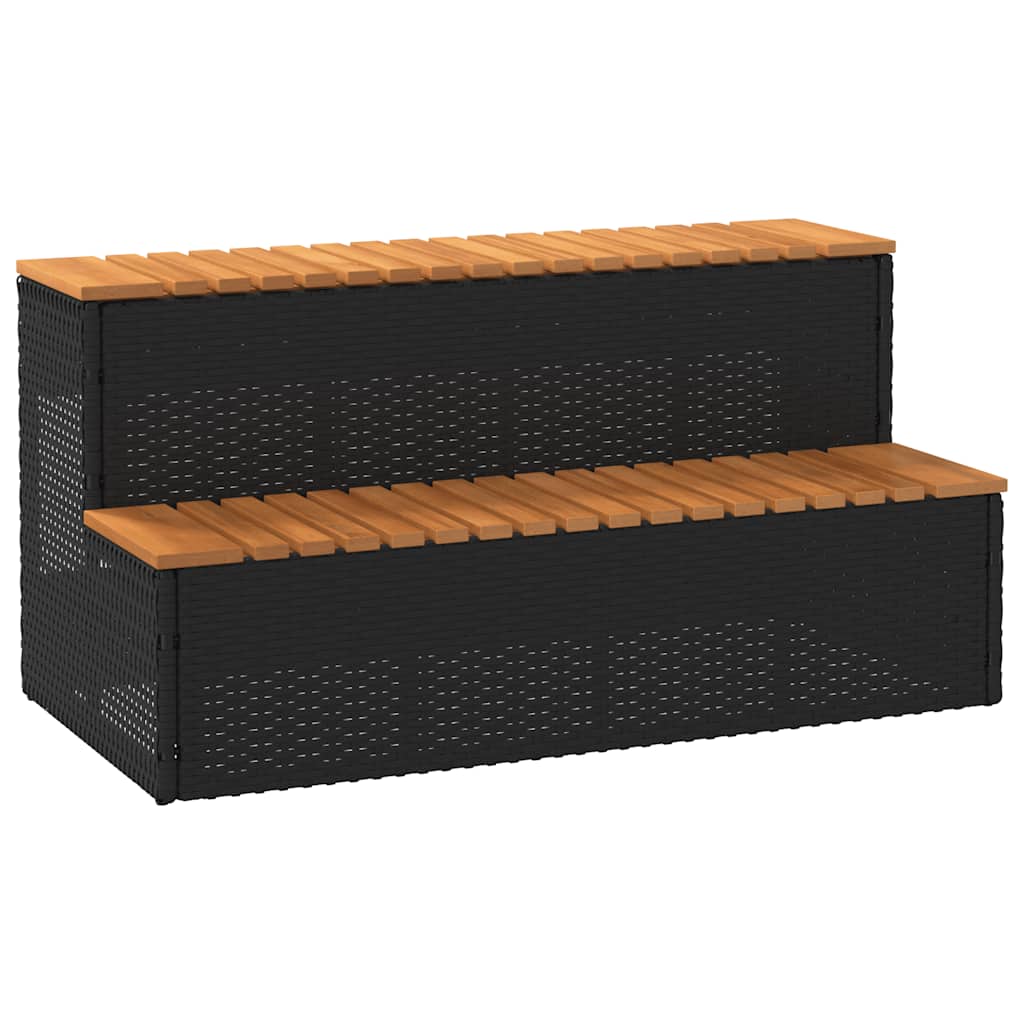Hot Tub Step Poly Rattan And Solid Acacia